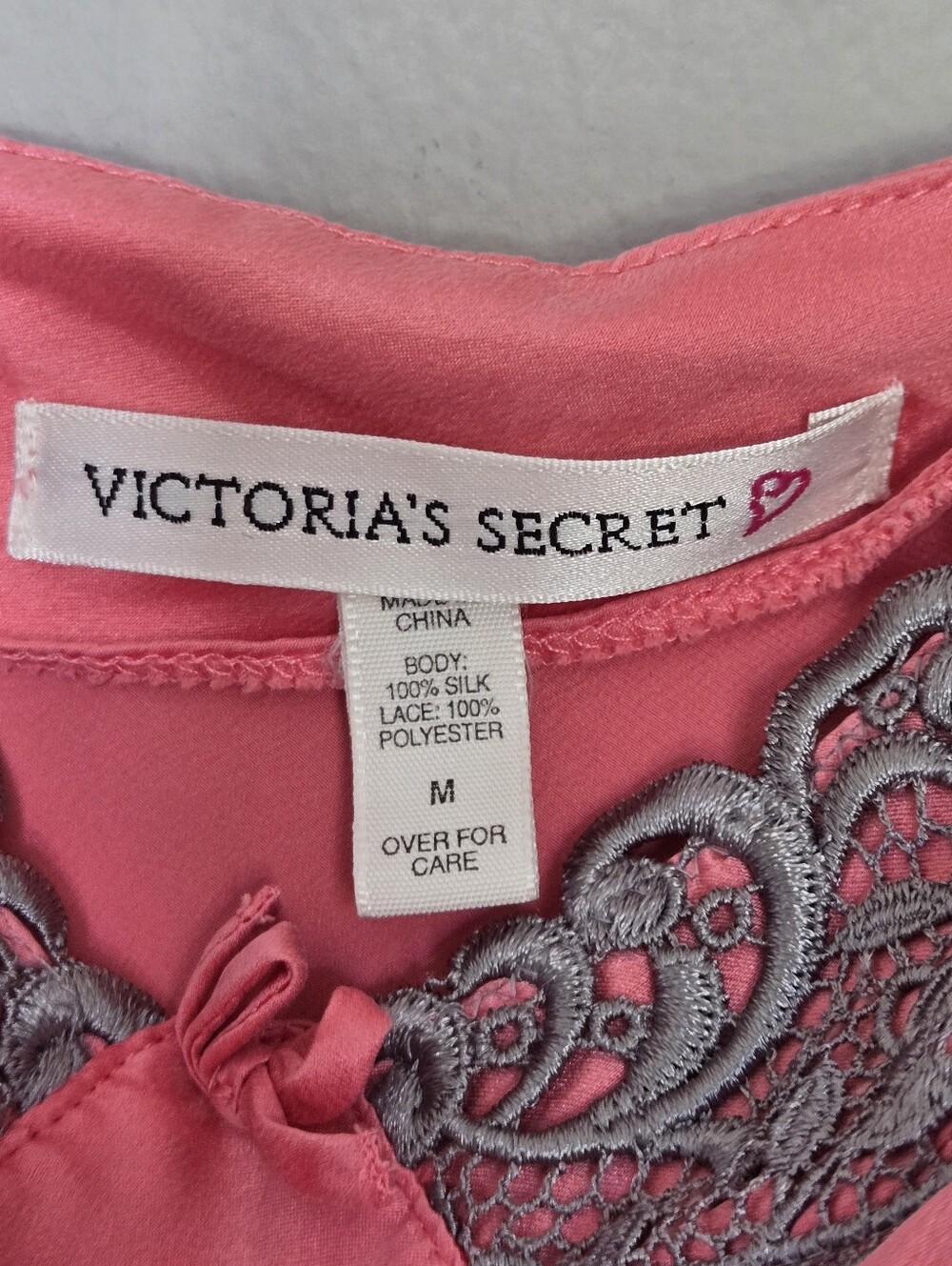 Vintage Victoria’s Secret 90s Bias Cut Rose Pink 100% Silk Slip Dress Size M - Picture 8 of 13